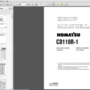 Komatsu CD110R-1 Crawler Carrier Shop Manual 1317 and up - PDF DOWNLOAD