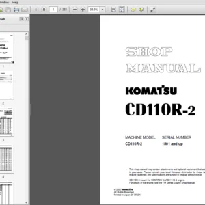 Komatsu CD110R-2 Crawler Carrier Shop Manual 1501 and up - PDF DOWNLOAD