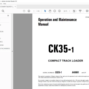 Komatsu CK35-1 Compact Track Loader Operation and Maintenance Manual A40001 and up - PDF DOWNLOAD
