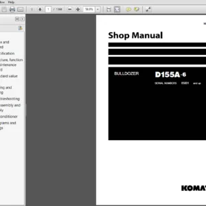 Komatsu D155A-6 Crawler Bulldozer Shop Manual SEN02854-10 - PDF DOWNLOAD