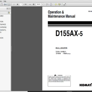 Komatsu D155AX-5 BULLDOZER Operation & Maintenance Manual - PDF Download