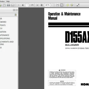 Komatsu D155Ax-5 Bulldozer Operation & Maintenance Manual S/N: 75001 And Up - PDF DOWNLOAD