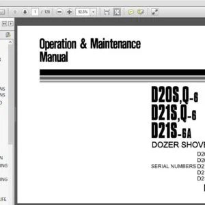 Komatsu D20S-6, D20Q-6, D21S-6, D21Q-6, D21S-6A Dozer Shovel Operation & Maintenance Manual - PDF DOWNLOAD