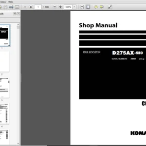 Komatsu D275AX-5E0 Crawler Bulldozer Shop Manual SEN00919-14 - PDF DOWNLOAD