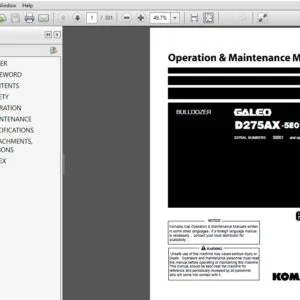 Komatsu D275Ax-5E0 Bulldozer Operation & Maintenance Manual SN 30001 and up - PDF DOWNLOAD