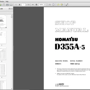 Komatsu D355A-5 Crawler Bulldozer Shop Manual SEBM01950508 - PDF DOWNLOAD