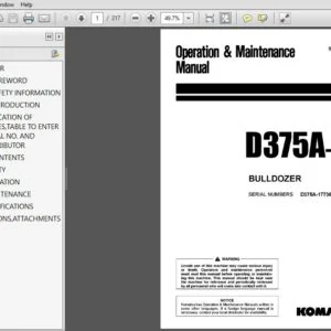 Komatsu D375A-3 Bulldozer Operation & Maintenance Manual SN 17736 And Up - PDF DOWNLOAD