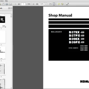 Komatsu D37EX-23, D37PX-23, D39EX-23, D39PX-23 Bulldozer Shop Manual 80001, 90001 and up - PDF DOWNLOAD
