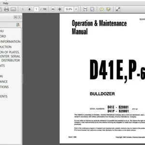 Komatsu D41E,P-6 Bulldozer Operator & Maintenance Manual SN 20001 and up - PDF DOWNLOAD