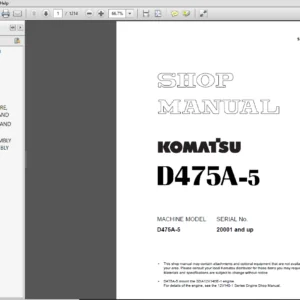Komatsu D475A-5 Dozer Service Repair Manual - PDF Download