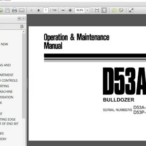 Komatsu D53A,P,-17 Bulldozer Operation & Maintenance Manual SN 80001 and up - PDF DOWNLOAD