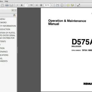 Komatsu D575A-2 Bulldozer Operation & Maintenance Manual SN 10002 And Up - PDF DOWNLOAD