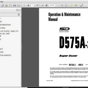 Komatsu D575A-2 Dozer Operation & Maintenance Manual SN 10012 and up - PDF DOWNLOAD