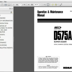 Komatsu D575A-2 Super Dozer Operation & Maintenance Manual SN 10042 And Up - PDF DOWNLOAD