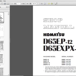 Komatsu D65E-12, D65P-12, D65EX-12, D65PX-12 Crawler Bulldozer Shop Manual 60001 and up - DOWNLOAD