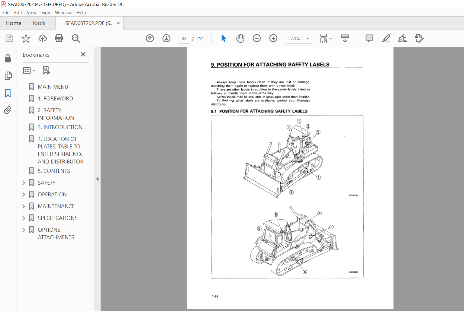 Komatsu D65EX-12 D65PX-12 Bulldozer Operation & Maintenance Manual SN ...