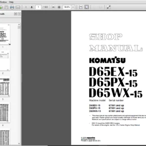 Komatsu D65EX-15, D65PX-15, D65WX-15 Crawler Bulldozer Shop Manual SEBM029508 - PDF DOWNLOAD