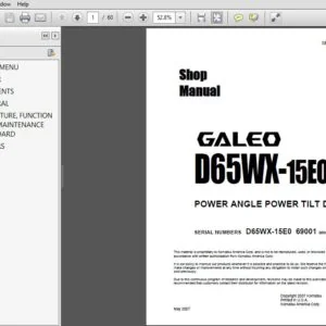 Komatsu D65WX-15E0 Power Angle Power Tilt Dozer Shop Manual SN 69001 and up - PDF DOWNLOAD