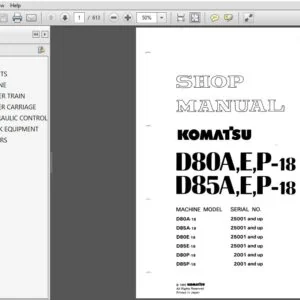 Komatsu D80A,E,P-18 D85A,E,P-18 Service Repair Manual SEBM0150C053 - PDF DOWNLOAD