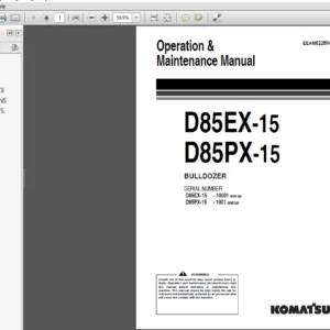 Komatsu D85EX-15 D85PX-15 BULLDOZER Operation & Maintenance Manual - PDF Download