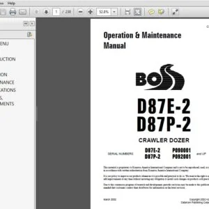 Komatsu D87E-2, D87P-2 Crawler Dozer Operation & Maintenance Manual SN P092001, P090001 and up - PDF DOWNLOAD