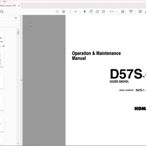 Komatsu Dozer Shovel D57S-1 Operator & Maintenance Manual SN 6501 and up - PDF DOWNLOAD