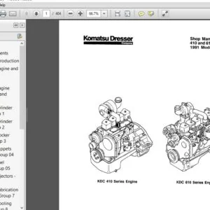 Komatsu Dresser 410 and 610 Series Engine 1991 Model Service Repair Workshop Manual - PDF DOWNLOAD
