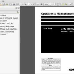 Komatsu Dump Truck 730E Trolley Operation & Maintenance Manual SN A30617 and up - PDF DOWNLOAD