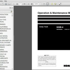 Komatsu Dump Truck 930E-4 Operation & Maintenance Manual SN A31693 & up - PDF DOWNLOAD