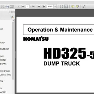 Komatsu Dump Truck HD 325-5 Operator & Maintenance Manual SN 2001 and up - PDF DOWNLOAD