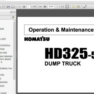 Komatsu Dump Truck HD325-5 Operator & Maintenance Manual SN 2441 and up - PDF DOWNLOAD