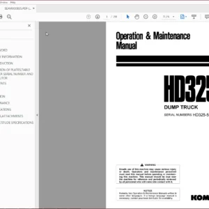 Komatsu Dump Truck HD325-6 Operator & Maintenance Manual SN 5485 and up - PDF DOWNLOAD