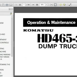 Komatsu Dump Truck HD465-3 Operator & Maintenance Manual SN 2190 and up - PDF DOWNLOAD