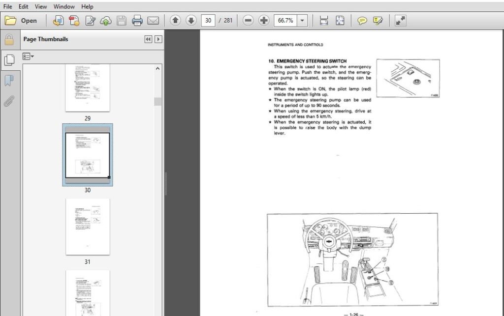 Komatsu Dump Truck HD465-5 Operator & Maintenance Manual SN 4001 and up ...