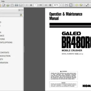 Komatsu GALEO BR480RG-1 Mobile Crusher Operation & Maintenance Manual SN 1006 and up - PDF DOWNLOAD