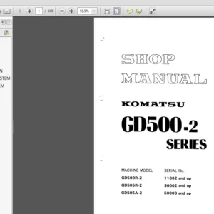 Komatsu GD500R-2, GD505R-2, GD505A-2, GD500-2 Series Service Repair Manual - PDF Download