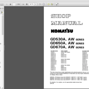 Komatsu GD530A, GD650A, GD670A Series Motor Grader Manual - PDF DOWNLOAD