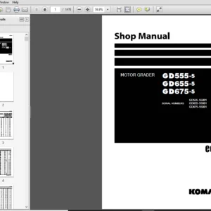 Komatsu GD555-5, GD655-5, GD675-5 Motor Grader Shop Manual SEN05215-06 - PDF DOWNLOAD