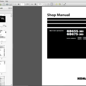 Komatsu GD655-3E0, GD675-3E0 Motor Grader Shop Manual 51501, 51301 and up - PDF DOWNLOAD