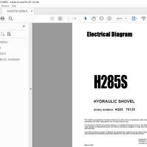 Komatsu H285S Hydraulic Shovel Electrical Diagrams Manual - PDF DOWNLOAD