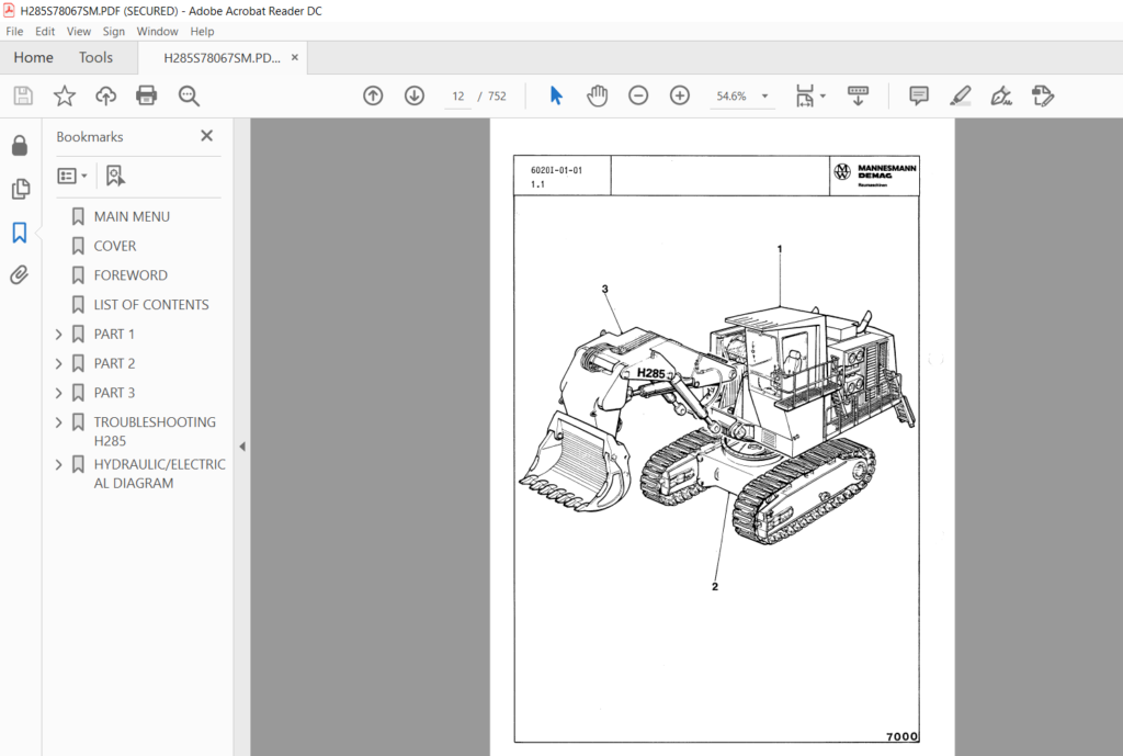 Komatsu H285S Hydraulic Shovel Shop Manual SN 78067 - PDF DOWNLOAD ...