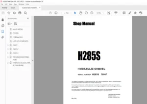 Komatsu H285S Hydraulic Shovel Shop Manual SN 78067 - PDF DOWNLOAD