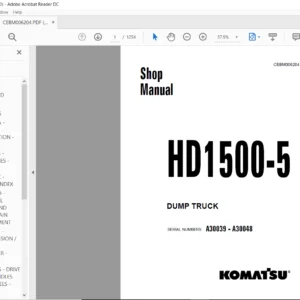 Komatsu HD1500-5 Dump Truck Shop Manual SN A30039-A30048 - PDF DOWNLOAD