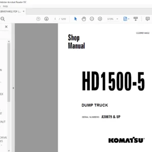 Komatsu HD1500-5 Dump Truck Shop Manual SN A30079 & UP - PDF DOWNLOAD