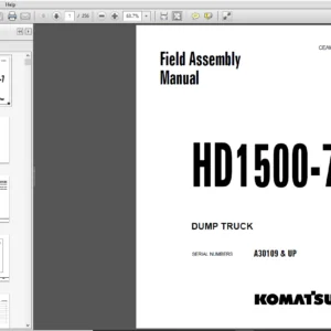 Komatsu HD1500-7 Dump Truck Field Assembly Manual - PDF Download