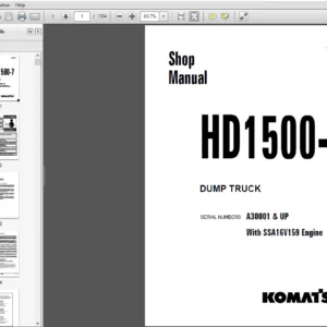 Komatsu HD1500 Dump Truck Shop Manual A30001 & UP - PDF DOWNLOAD