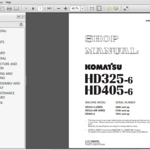 Komatsu HD325-6, HD405-6 Dump Truck Service Manual - PDF DOWNLOAD