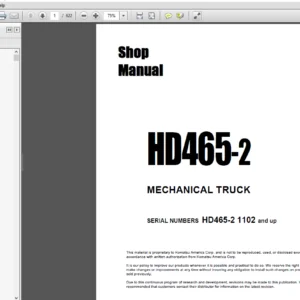 Komatsu HD465-2 MECHANICAL TRUCK Service Repair Manual - PDF Download