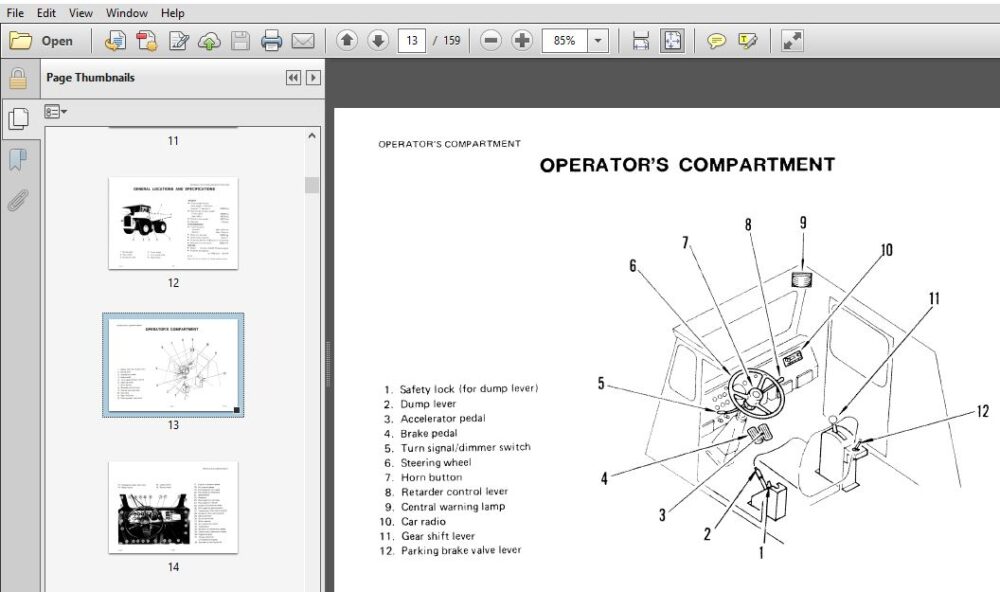 Komatsu HD465-3 Dump Truck Operation & Maintenance Manual SN 2137 and