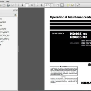 Komatsu HD465-7E0, HD605-7E0 Dump Truck Operation & Maintenance Manual - PDF DOWNLOAD
